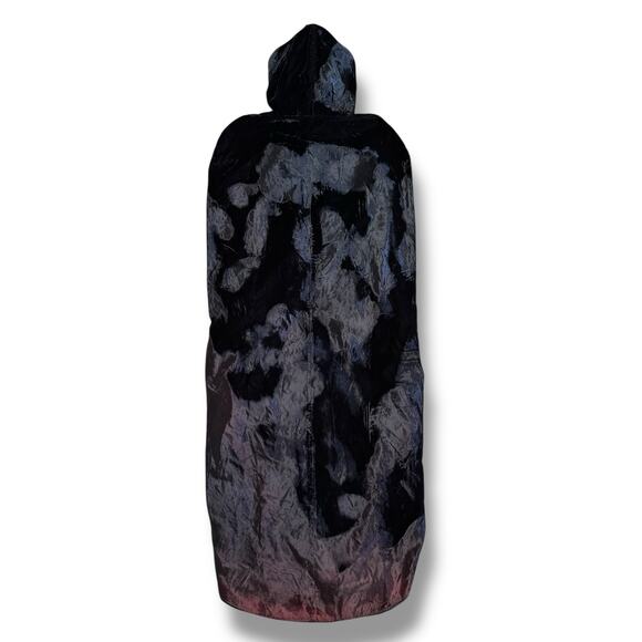 Vintage Jessica McClintock Gunne Sax Hooded Cloak Cape Black Velvet Gothic OS - Picture 5 of 11